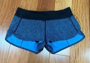 Lululemon  Speed lined Short Super Natural Blue Cheetah Print Multi Black 6