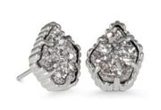 Kendra Scott  Tessa Platinum Drusy Silver Stud Earrings