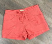 Basix of America Linen Blend Chino Shorts Coral Small