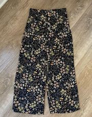 Live to be spoiled wide leg pants floral button detail boho women’s size XS