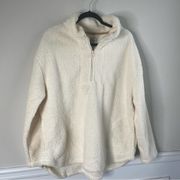 UGG Kookaburra by  white fuzzy sherpa half zip pullover jacket size 1X