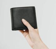 NWT Black Leather Bifold Wallet