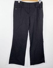 My Michelle Black Pinstripe Hidden Fly Bootcut Work Pants Women's Size 9