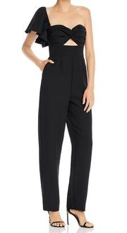 New Keepsake The Label women's cut-out one shoulder delight jumpsuit black sz 6