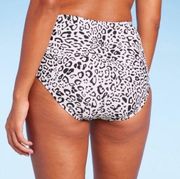 Kona Sol Women's Neutral Leopard Print High Waist
Full Coverage Bikini Bottom L