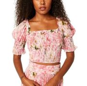 NWT | Misa Los Angeles Abbey Smocked Crop Top on Taza Floral Size XS