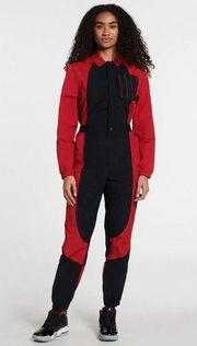 NEW $140 S Small Womens Jordan Essential Flight Suit Red and Black DJ262-636