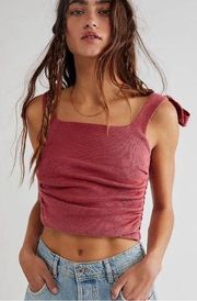 Free People BOULEVARD TANK ADJUSTABLE RED BOW TOP