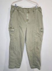 Lane Bryant Army Green Straight Leg Cargo Women Plus Size 18 Punk Grunge Pants