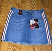 NWT  jean skirt with pink stripe trim size Jr 13 New with tags