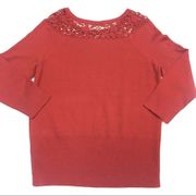 FREE Outback Red •The Limited • Crochet Neck Sweater