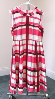 Pink Gingham Print Dress