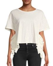 - Ruffle-Trim Top - Size Large NWT