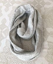 Rachel Roy Gray Ribbed Wool Blend Infinity Scarf