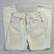 Women's Pants 4 White Denim High Rise Straight Leg Jeans