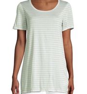 Lafayette 148 Mikki Tee Stripe Peppermint Green White Soft Pastel Spring Medium