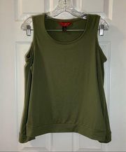 Hot Kiss Green Cold Shoulder Long Sleeve Top Large