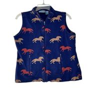 Vintage 90s Wrangler Blues Horse Print Vest Women's Medium Western Horsegirl