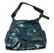 Nwt Tahari Bardot Metallic Irradescent Green Hobo Shoulder Puffer Bag Recycled