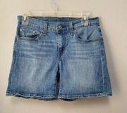 Sz 27/4 Levi’s Bermuda Light Wash Solid Blue Denim Shorts