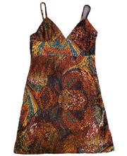 100% silk  Multi colored mini dress size 10