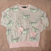 Rip n dip pink cat sweater