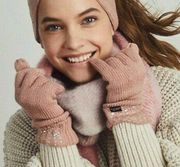 ew Victoria’s Secret Pale Pink Gloves with Rhinestone