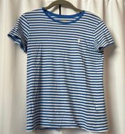 NWOT  Ralph Lauren Blue & White Striped Cotton T-Shirt Size Small