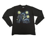 Darth Vader Starry Night Graphic Black Long Sleeve T-shirt