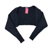 Edikted Anya Shrug Cardigan Sweater in Black