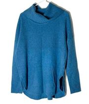 Saks Fifth Avenue Teal Cashmere CowlNeck Sweater Size Small