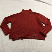 SHEIN Red Chunky Mock Neck Cozy Soft Sweater Size Small EUC