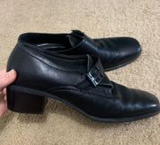 Size 8.5 Black Heeled Loafers 