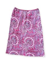 Vintage Y2K The Limited Silk Slip Skirt Paisley Floral Pink Size XS