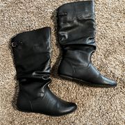 Black leather boots size 8.5