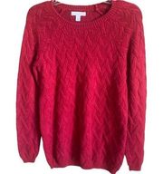 Westport 1962 Red Cable Knit Sweater. Size Medium.