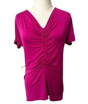 Design History pink ruched short sleeve top