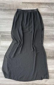 Divided by H&M Black Sheer Maxi Skirt Size 6 Side Slit Mini Skirt Underlay M9