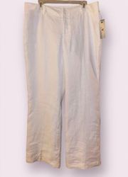 Worthington Lined, Linen Trousers in White - size 14