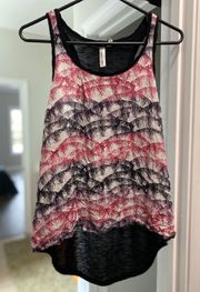 Pink Geometric Style Tank Top