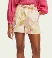 Scotch & Soda High Rise Mid Length Shorts in PARK IN BLOOM women’s Sz Small NWT