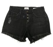 William Rast high rise button-fly black denim jean shorts 26