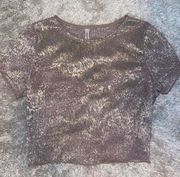 Shimmer/iridescent Mesh Top