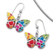 Brighton SUNCATCHER Colorful Enamel Butterfly Earrings. EUC!