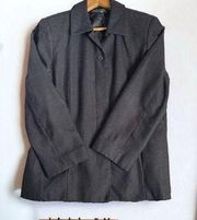 Vintage Harve‎ Benard Wool Blend Coat Blazer Gray Button Front Large Size 12