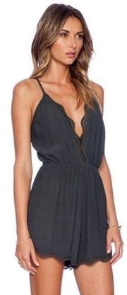 Auguste the Label Sleeveless Crossback Strappy Romper Black