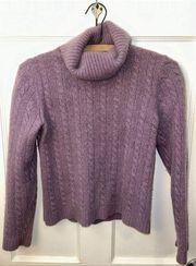 ANN TAYLOR 100% Cashmere Mockneck Sweater Soft Turtleneck Lilac Purple Size XS