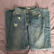 medium wash straight leg jeans