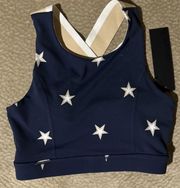 Mono B Sports Bra Dance Bra *RARE*Navy With Stars NWT Size Small