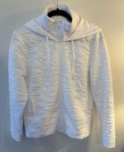 Dick's Sporting Goods DSG Women's Small Hooded Full Zip Sweatshirt White Quilted